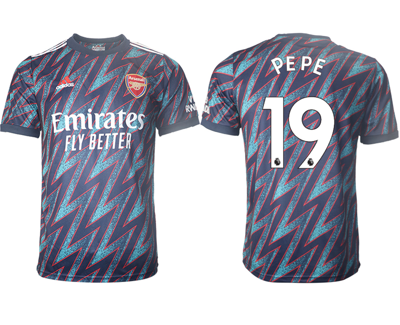 Men 2021-2022 Club Arsenal Second away aaa version blue #19 Soccer Jersey